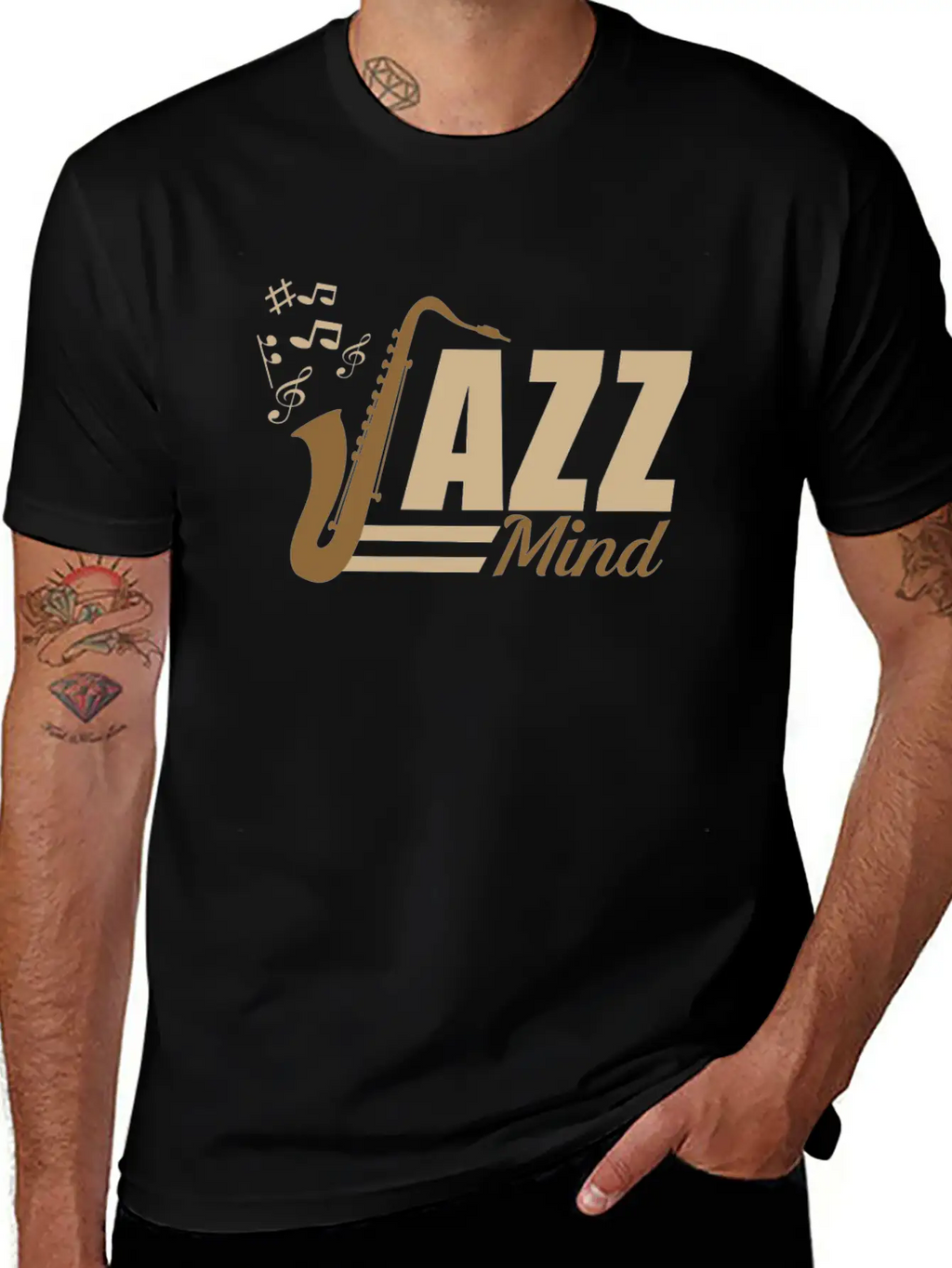 02 JAZZ MIND Basic Graphic T-Shirt – Daily Comfort In Soft Cotton