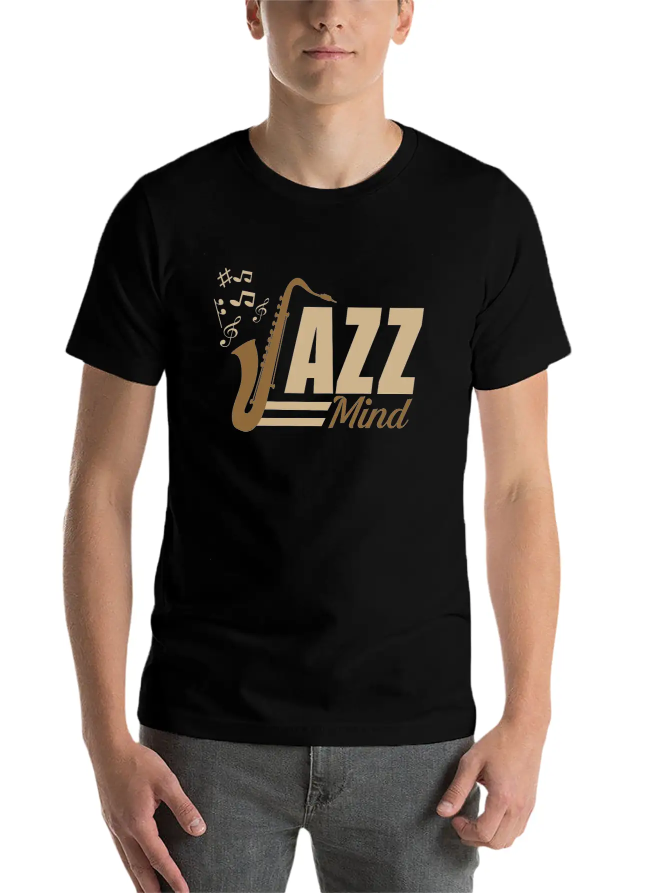 02 JAZZ MIND Basic Graphic T-Shirt – Daily Comfort In Soft Cotton