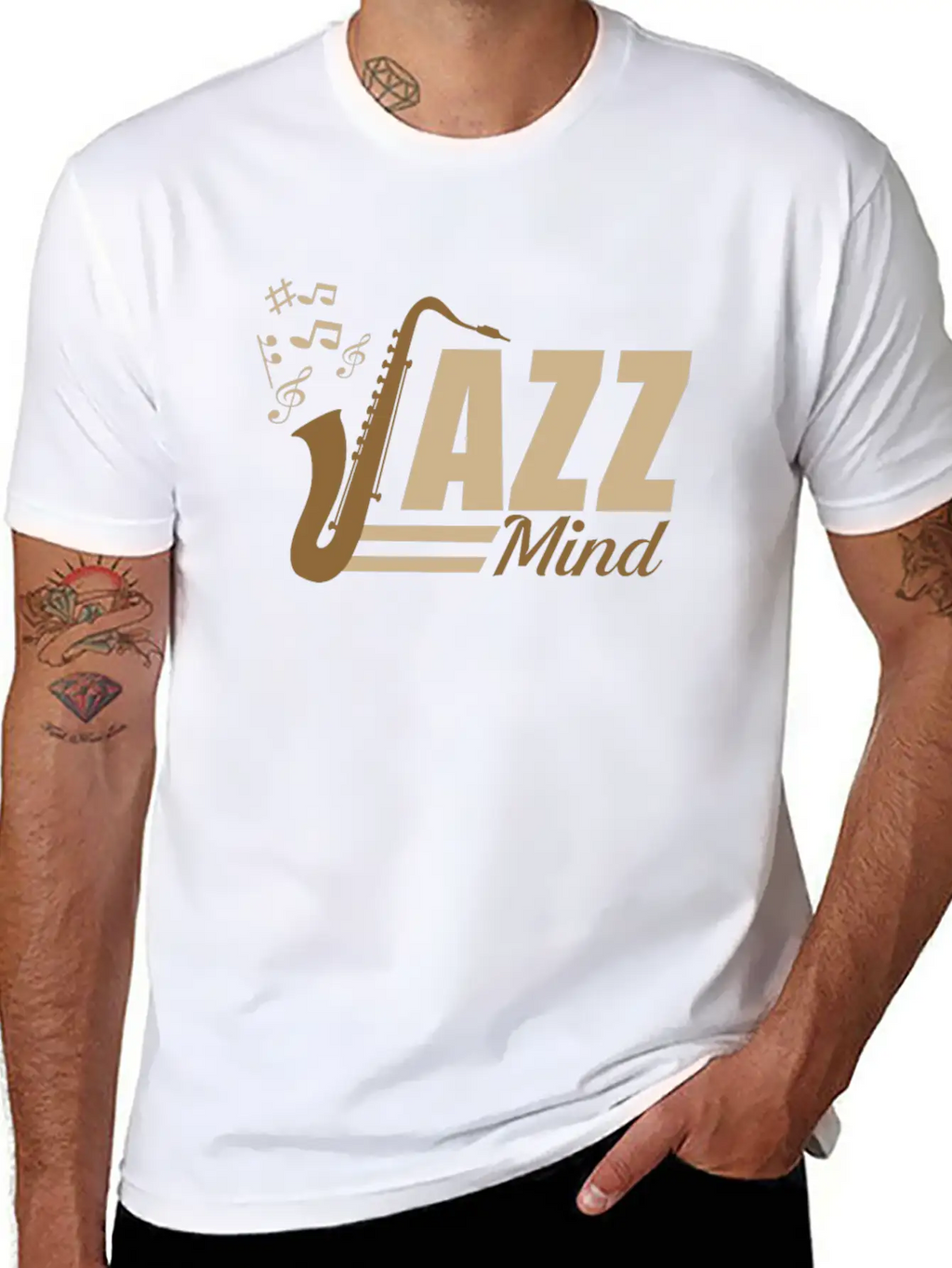 02 JAZZ MIND Basic Graphic T-Shirt – Daily Comfort In Soft Cotton