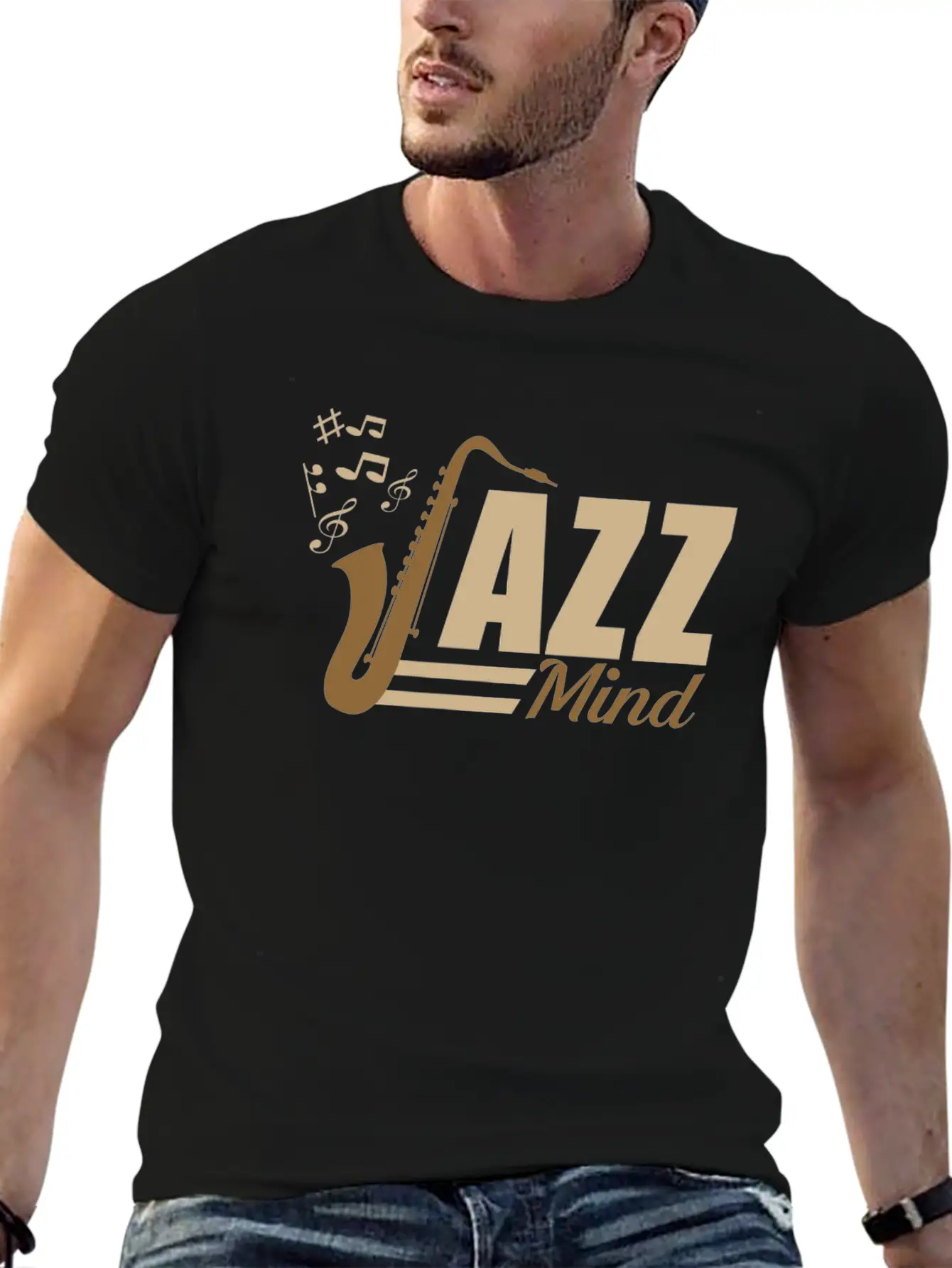 02 JAZZ MIND Basic Graphic T-Shirt – Daily Comfort In Soft Cotton