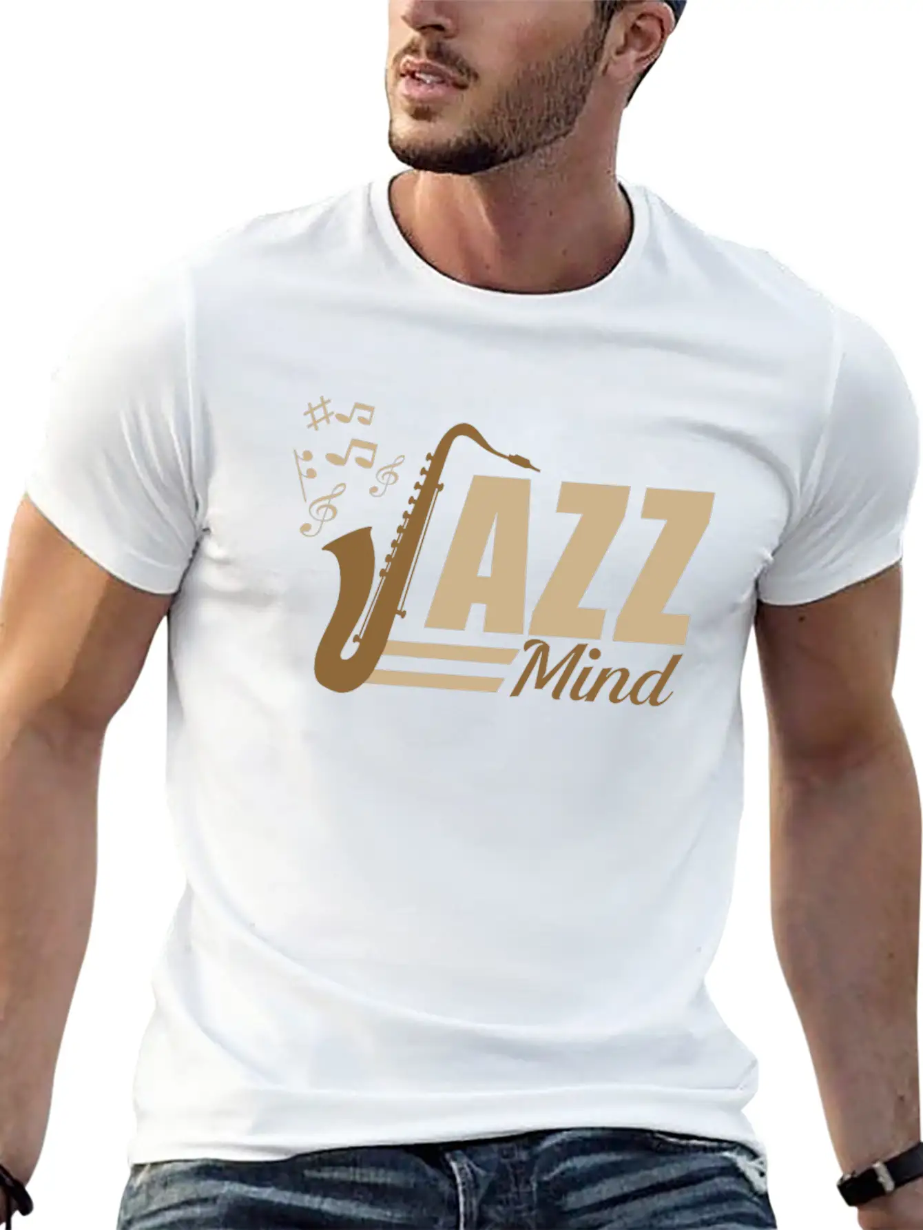 02 JAZZ MIND Basic Graphic T-Shirt – Daily Comfort In Soft Cotton