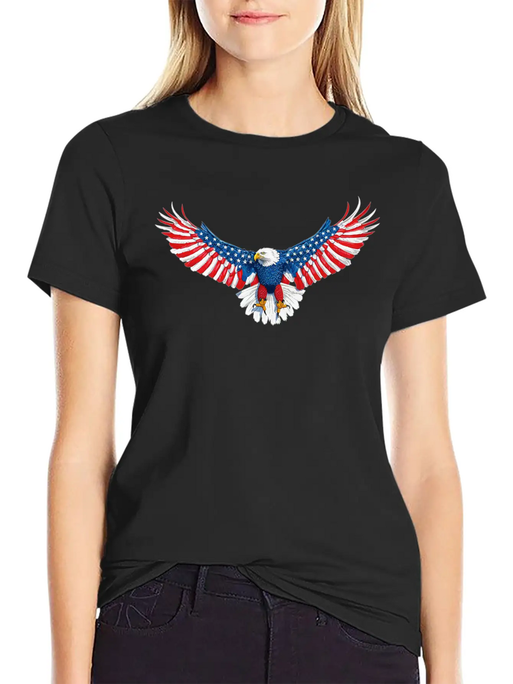 090 940 American Flag Eagle Modern Fit Casual T-Shirt – Clean And Versatile Design