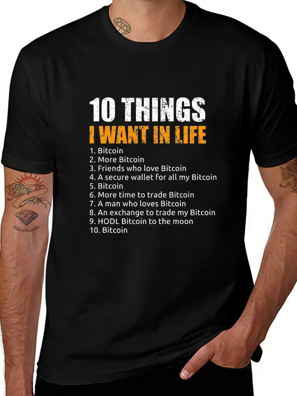 10 Things I Want In Life Bitcoin Crypto BTC Girl Basic Graphic T-Shirt – Daily Comfort In Soft Cotton