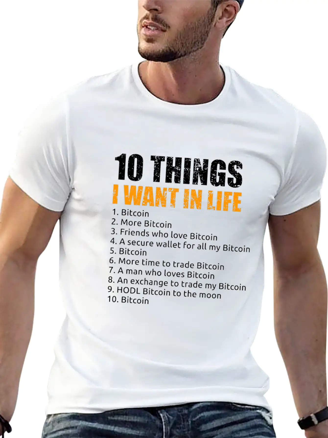 10 Things I Want In Life Bitcoin Crypto BTC Girl Basic Graphic T-Shirt – Daily Comfort In Soft Cotton