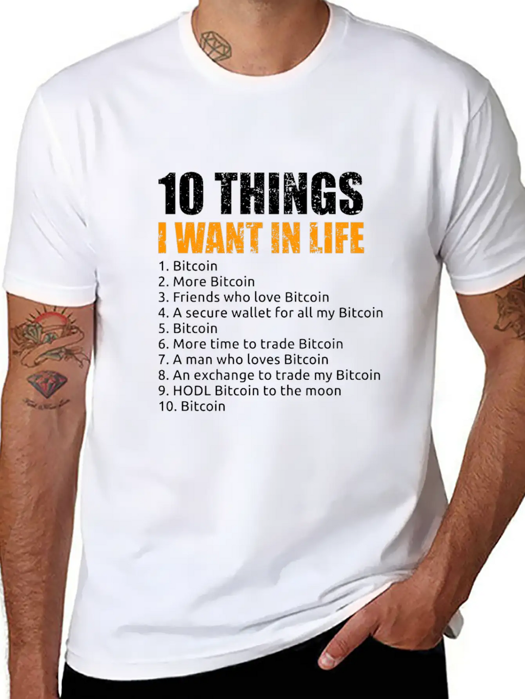 10 Things I Want In Life Bitcoin Crypto BTC Girl Basic Graphic T-Shirt – Daily Comfort In Soft Cotton