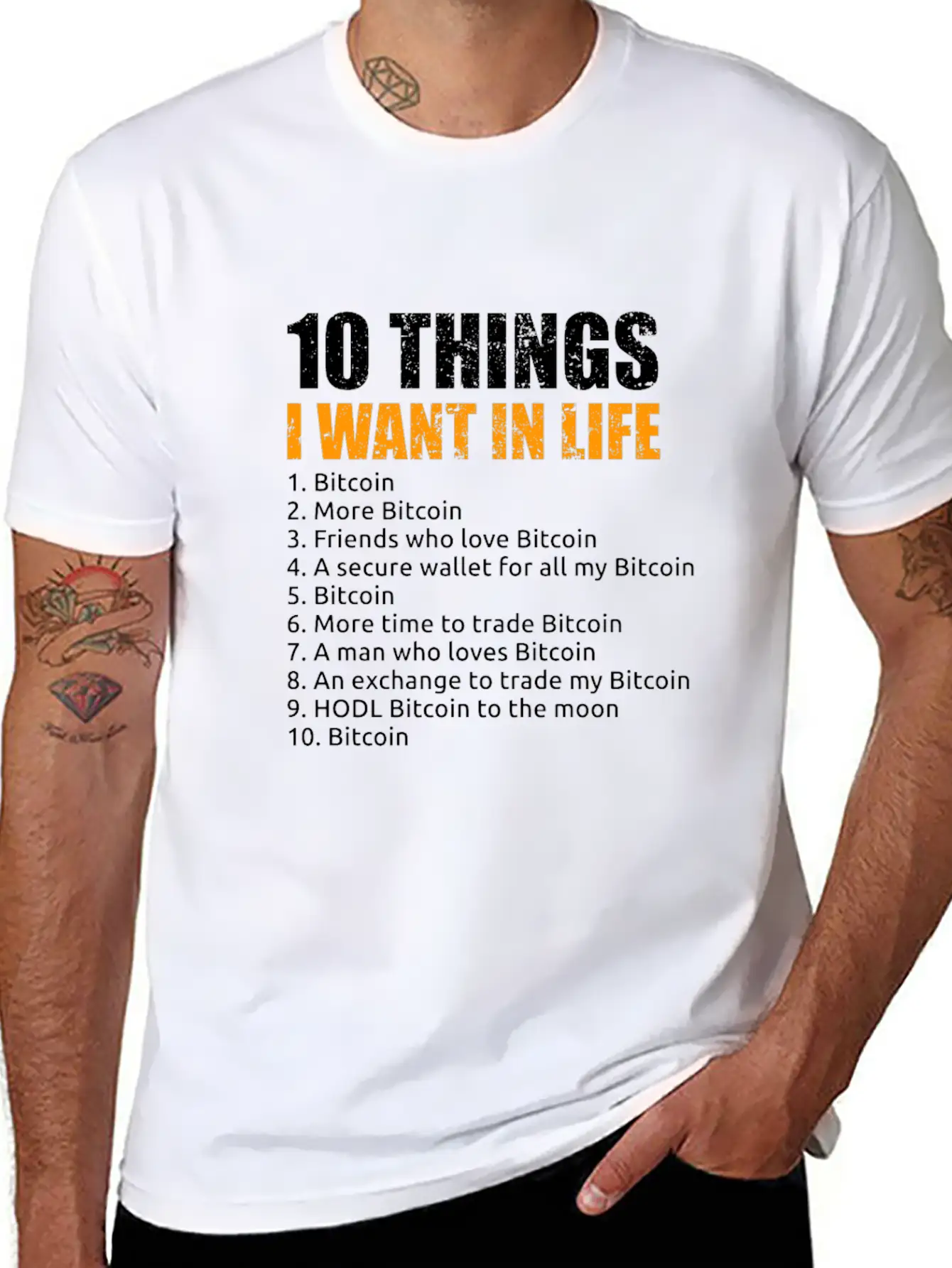10 Things I Want In Life Bitcoin Crypto BTC Girl Basic Graphic T-Shirt – Daily Comfort In Soft Cotton