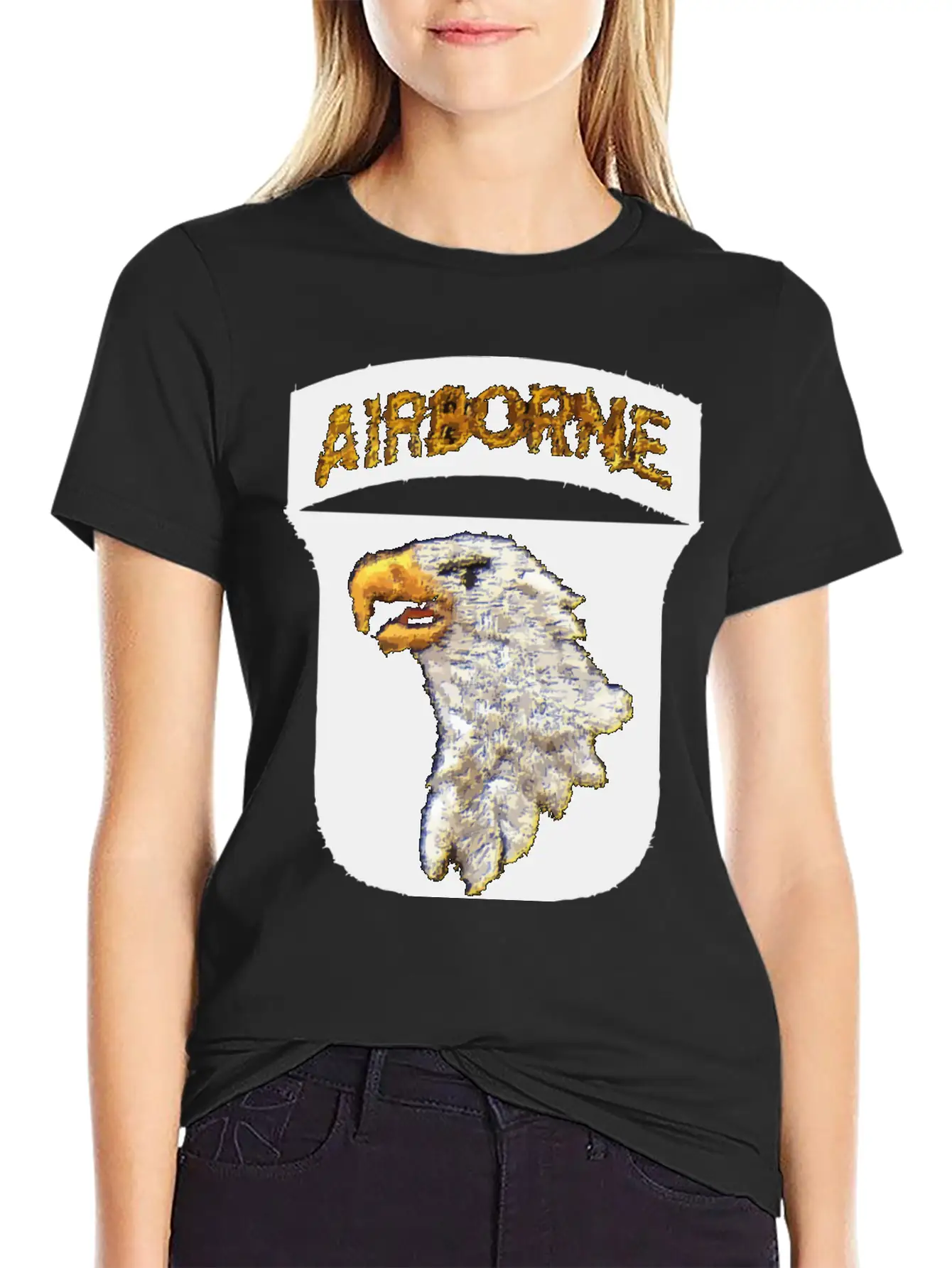 101st AB Type 8 Patch Airborne - WW2 LEFT Classic Crew Neck Graphic Tee – Everyday Minimal Look