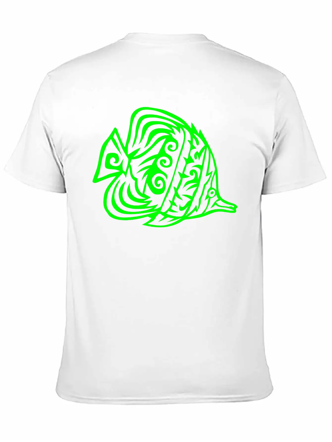 11076 Tribal Exotic Fish Classic Crew Neck Graphic Tee – Everyday Minimal Look