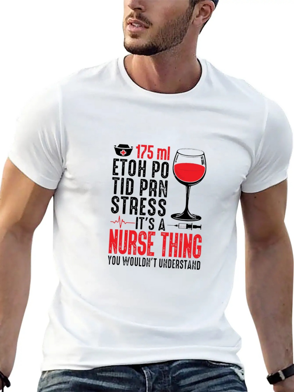 175 Ml Etoh Po Tid Prn Stress It'S A Nurse Thing F Classic Cotton Tee – Unisex Comfort For Any Season