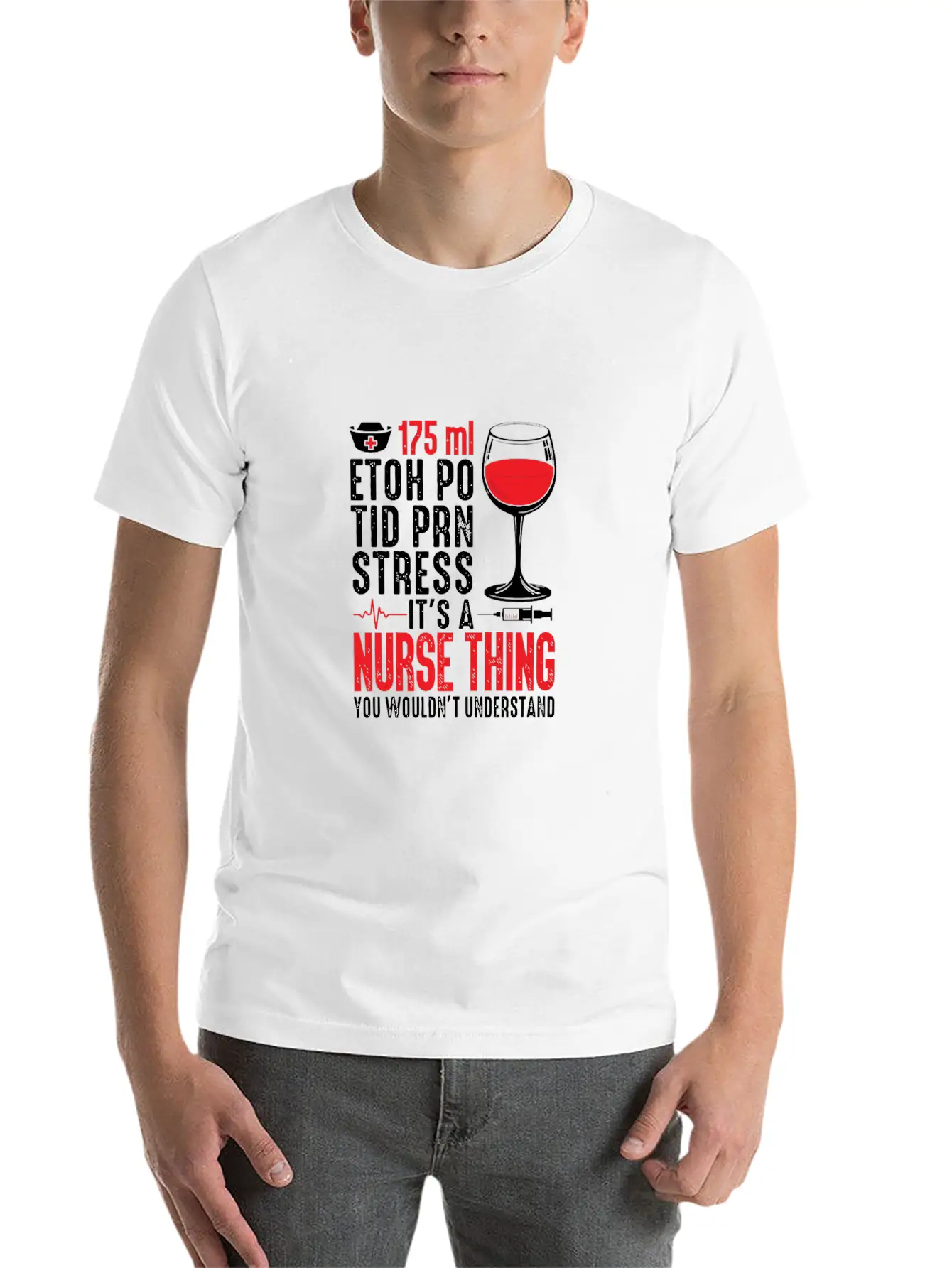 175 Ml Etoh Po Tid Prn Stress It'S A Nurse Thing F Classic Cotton Tee – Unisex Comfort For Any Season