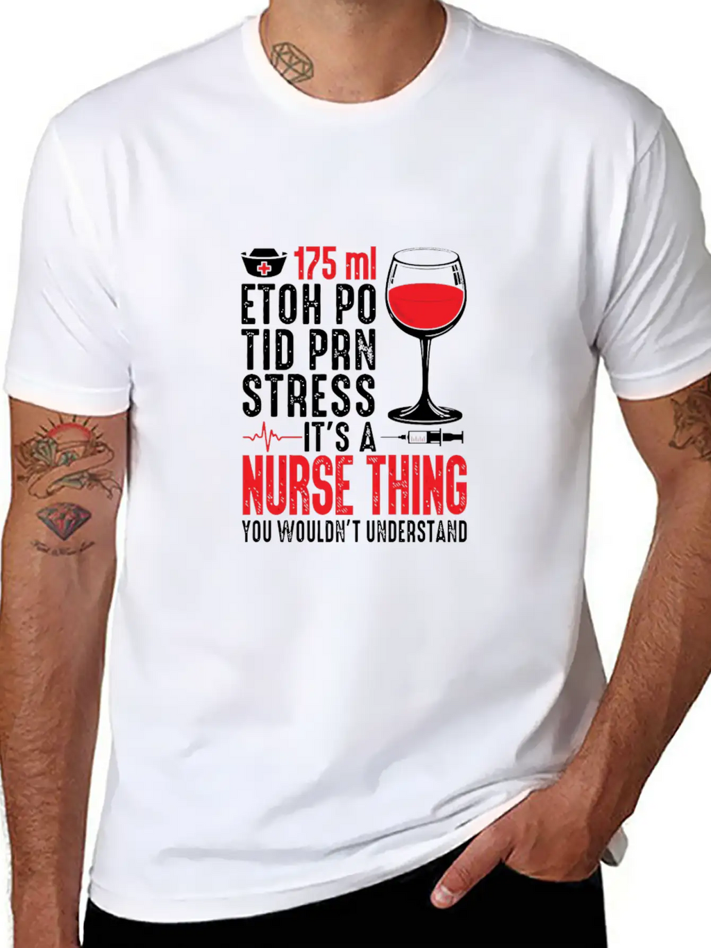 175 Ml Etoh Po Tid Prn Stress It'S A Nurse Thing F Classic Cotton Tee – Unisex Comfort For Any Season