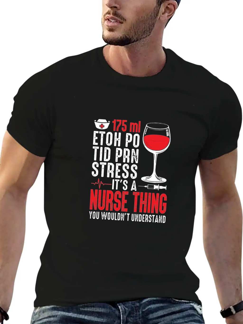 175 Ml Etoh Po Tid Prn Stress It'S A Nurse Thing F Classic Cotton Tee – Unisex Comfort For Any Season