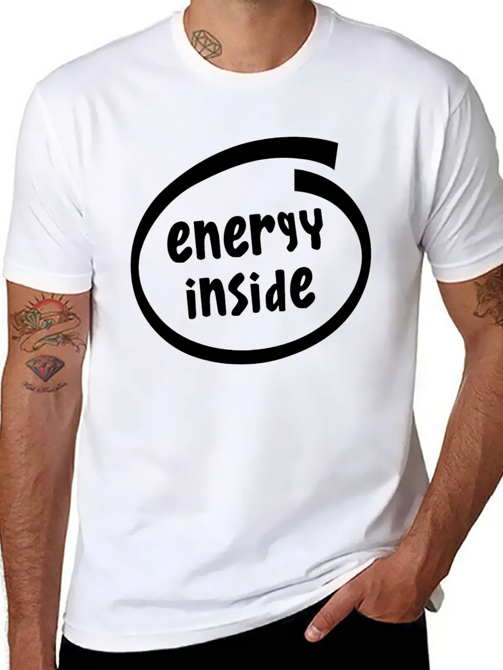 1816A Energy Inside Basic Graphic T-Shirt – Daily Comfort In Soft Cotton