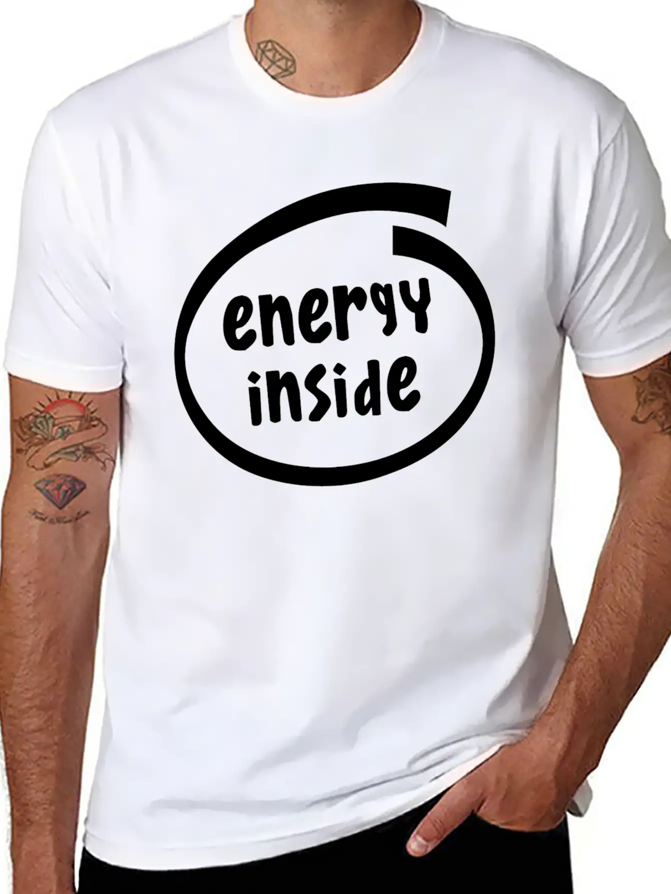 1816A Energy Inside Basic Graphic T-Shirt – Daily Comfort In Soft Cotton