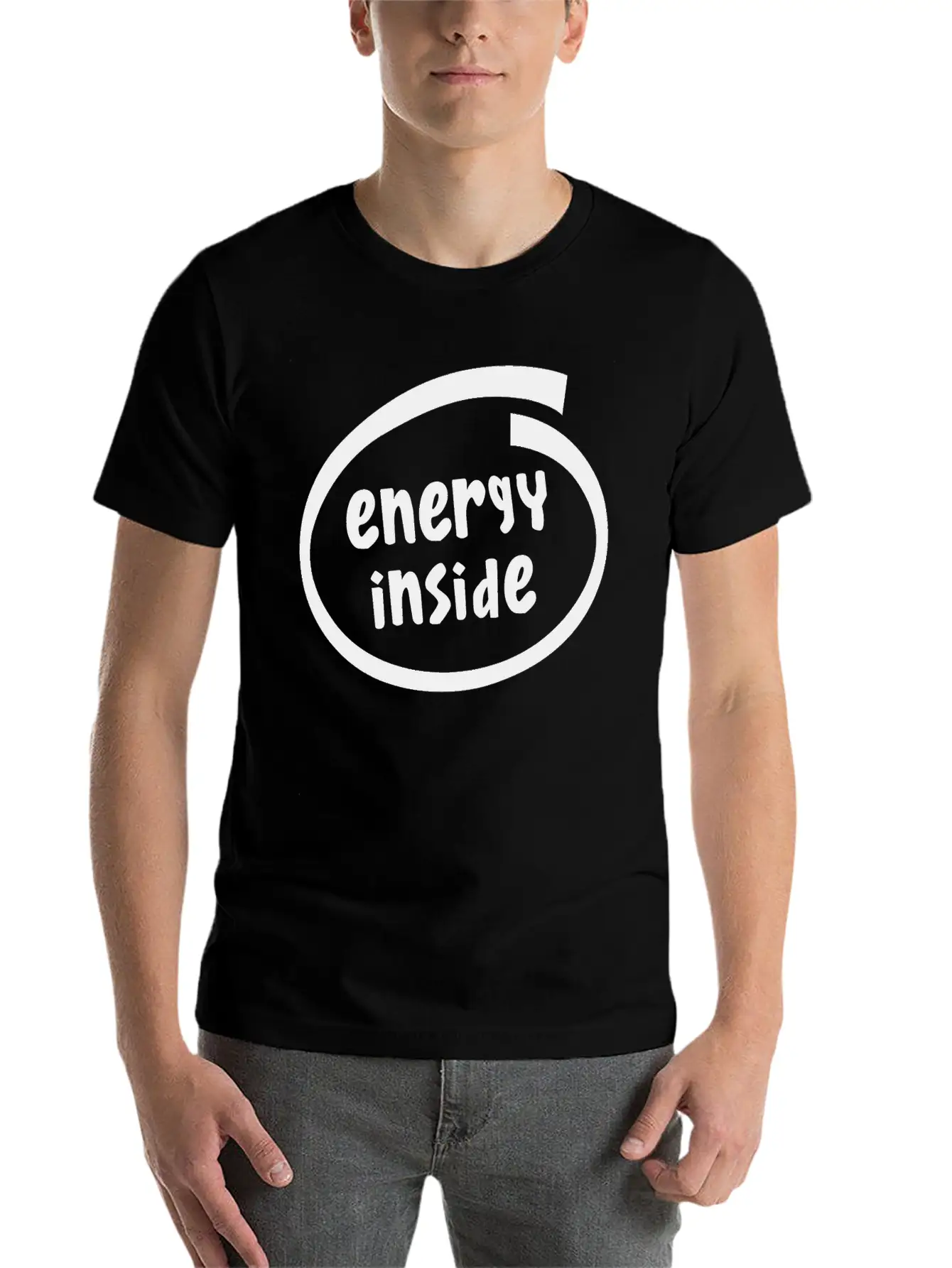 1816A Energy Inside Basic Graphic T-Shirt – Daily Comfort In Soft Cotton