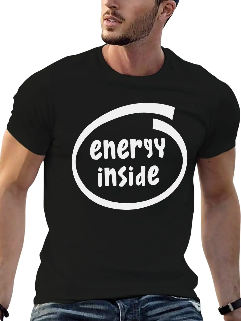 1816A Energy Inside Basic Graphic T-Shirt – Daily Comfort In Soft Cotton