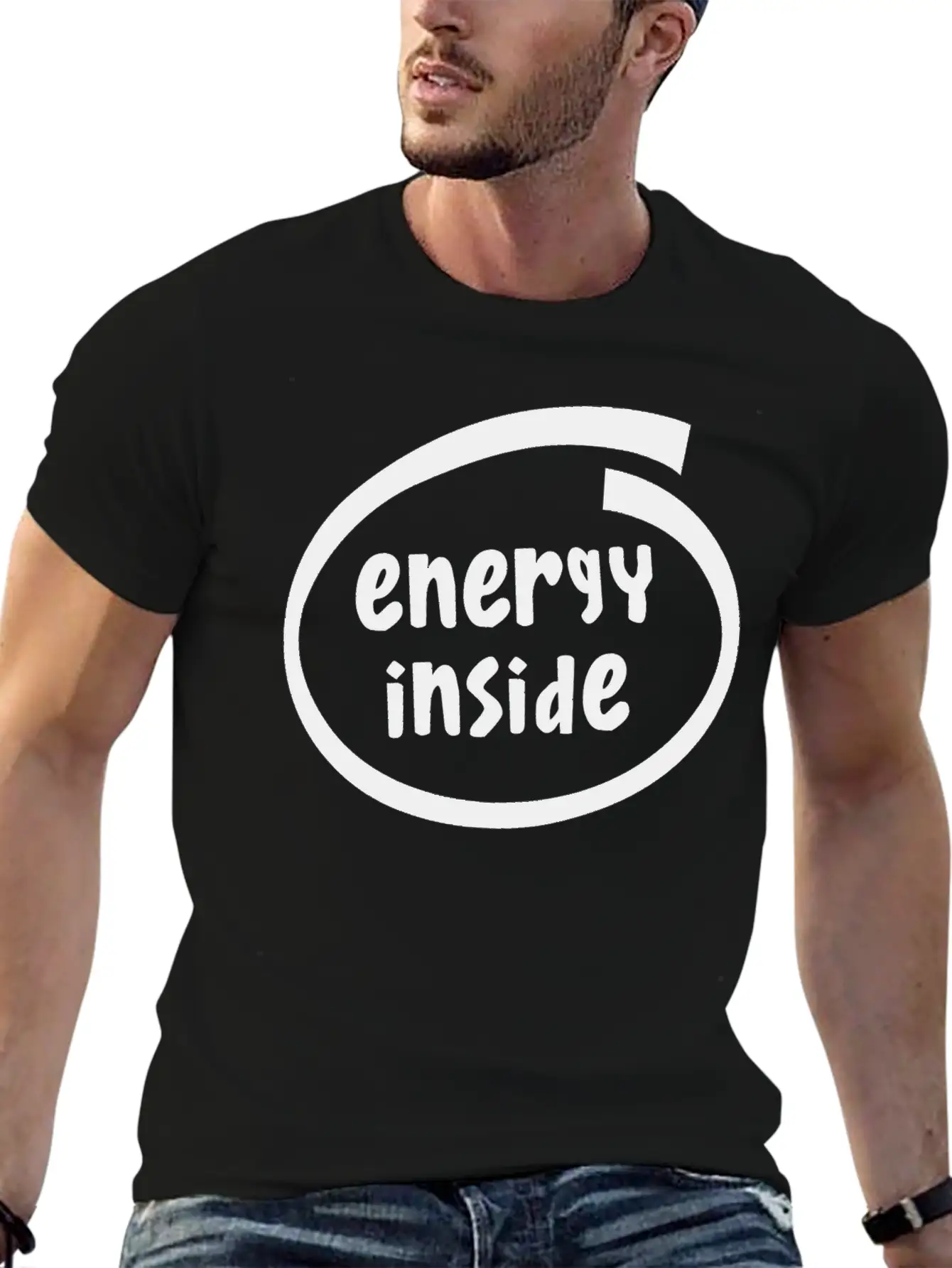 1816A Energy Inside Basic Graphic T-Shirt – Daily Comfort In Soft Cotton