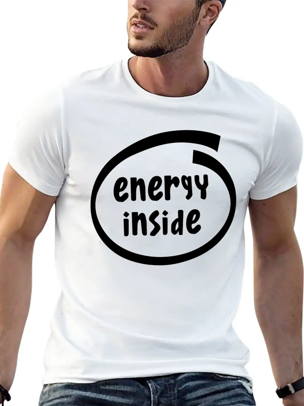 1816A Energy Inside Basic Graphic T-Shirt – Daily Comfort In Soft Cotton