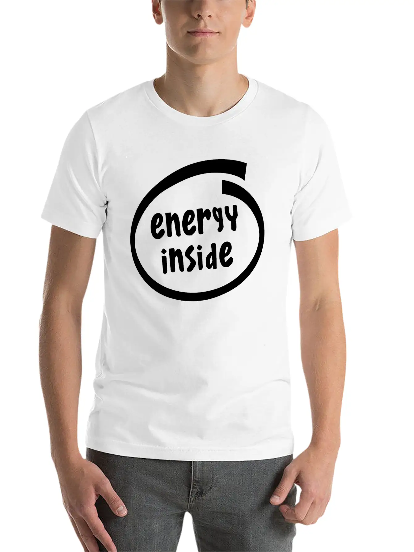 1816A Energy Inside Basic Graphic T-Shirt – Daily Comfort In Soft Cotton
