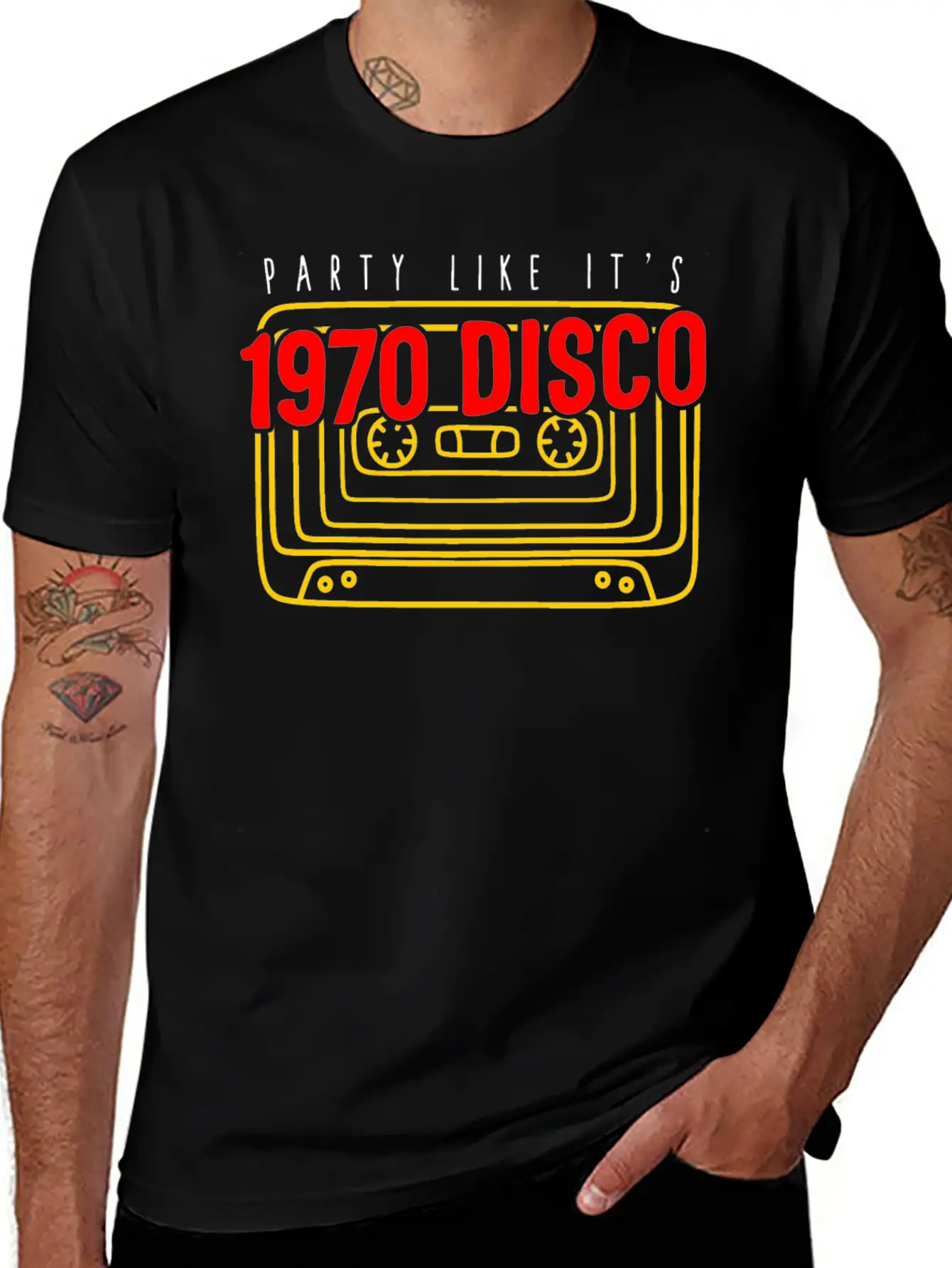 1970 Disco Shirt, Party Like It's 1970 Disco Tee, Classic Crew Neck Graphic Tee – Everyday Minimal Look