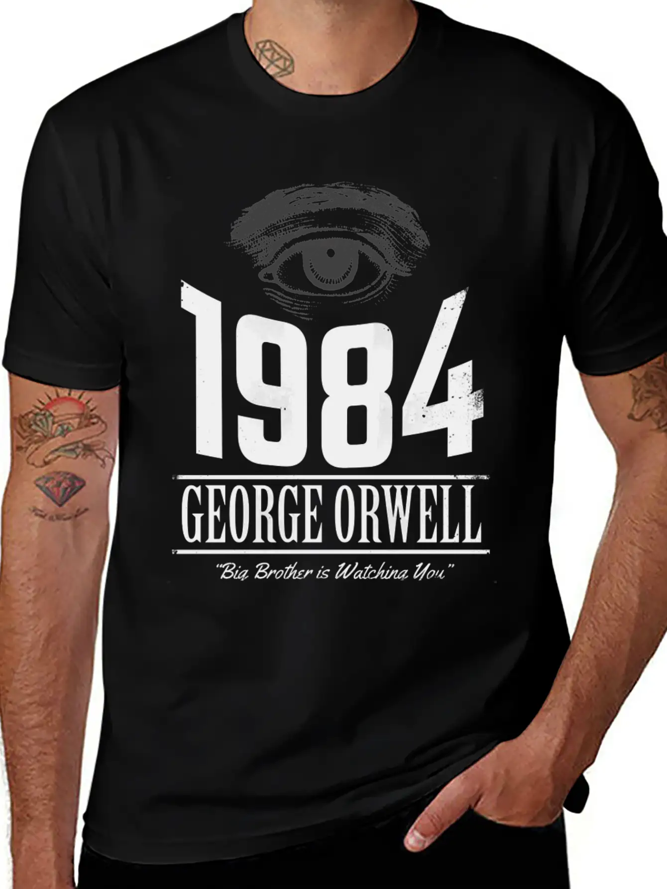 1984 Cover Tribute Lightly Distressed Modern Fit Casual T-Shirt – Clean And Versatile Design