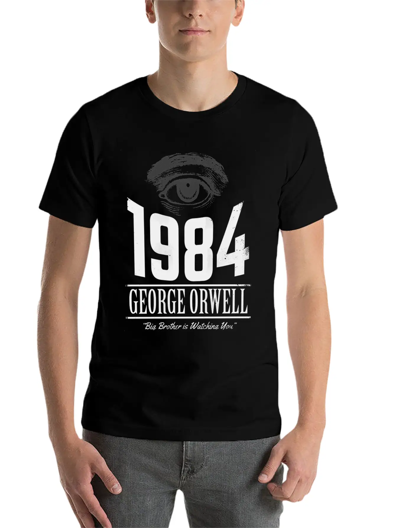 1984 Cover Tribute Lightly Distressed Modern Fit Casual T-Shirt – Clean And Versatile Design