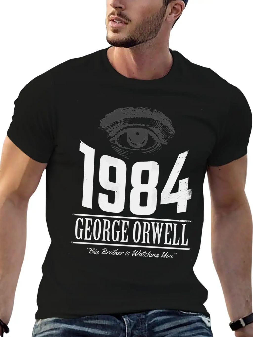 1984 Cover Tribute Lightly Distressed Modern Fit Casual T-Shirt – Clean And Versatile Design