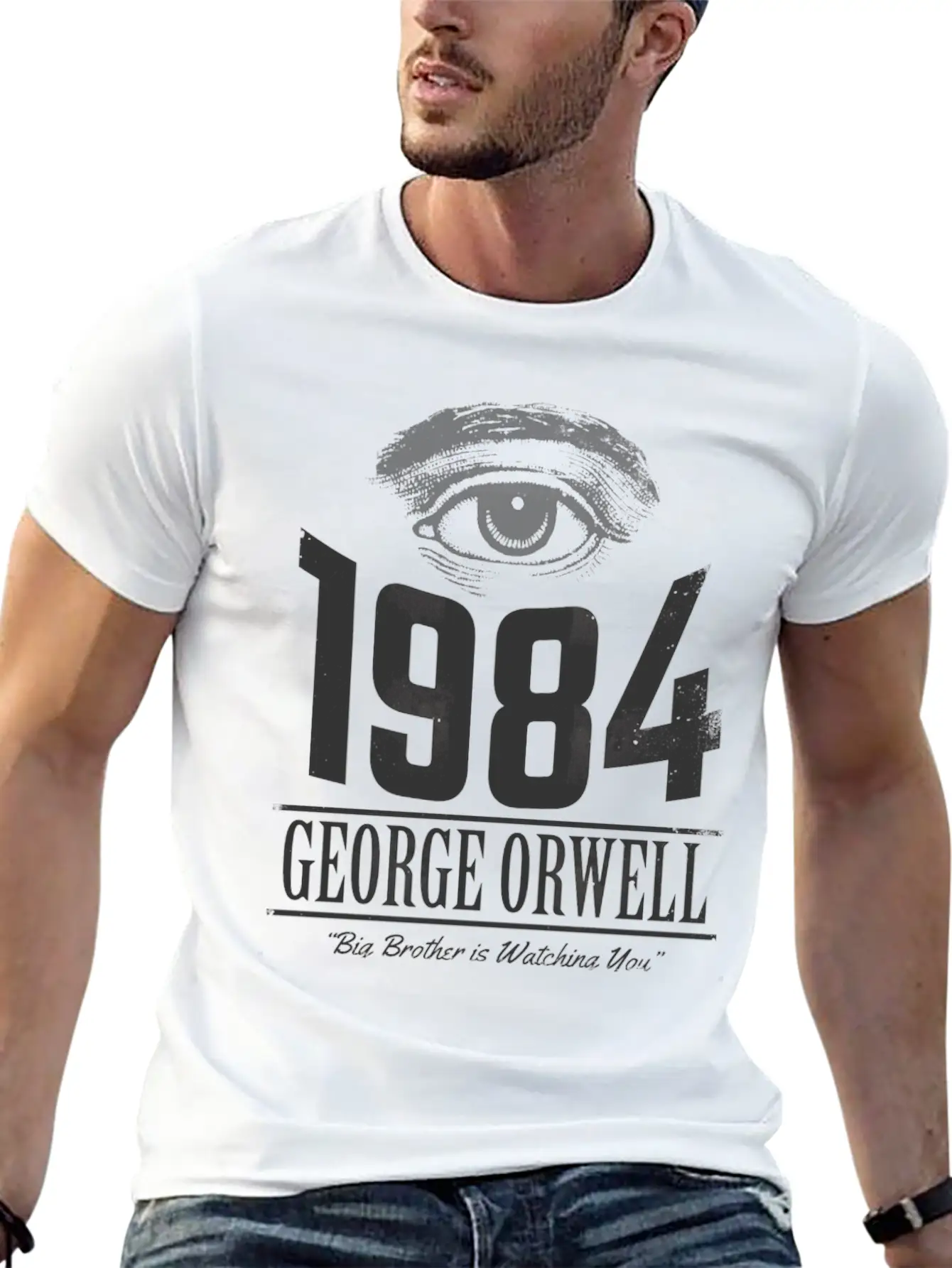 1984 Cover Tribute Lightly Distressed Modern Fit Casual T-Shirt – Clean And Versatile Design