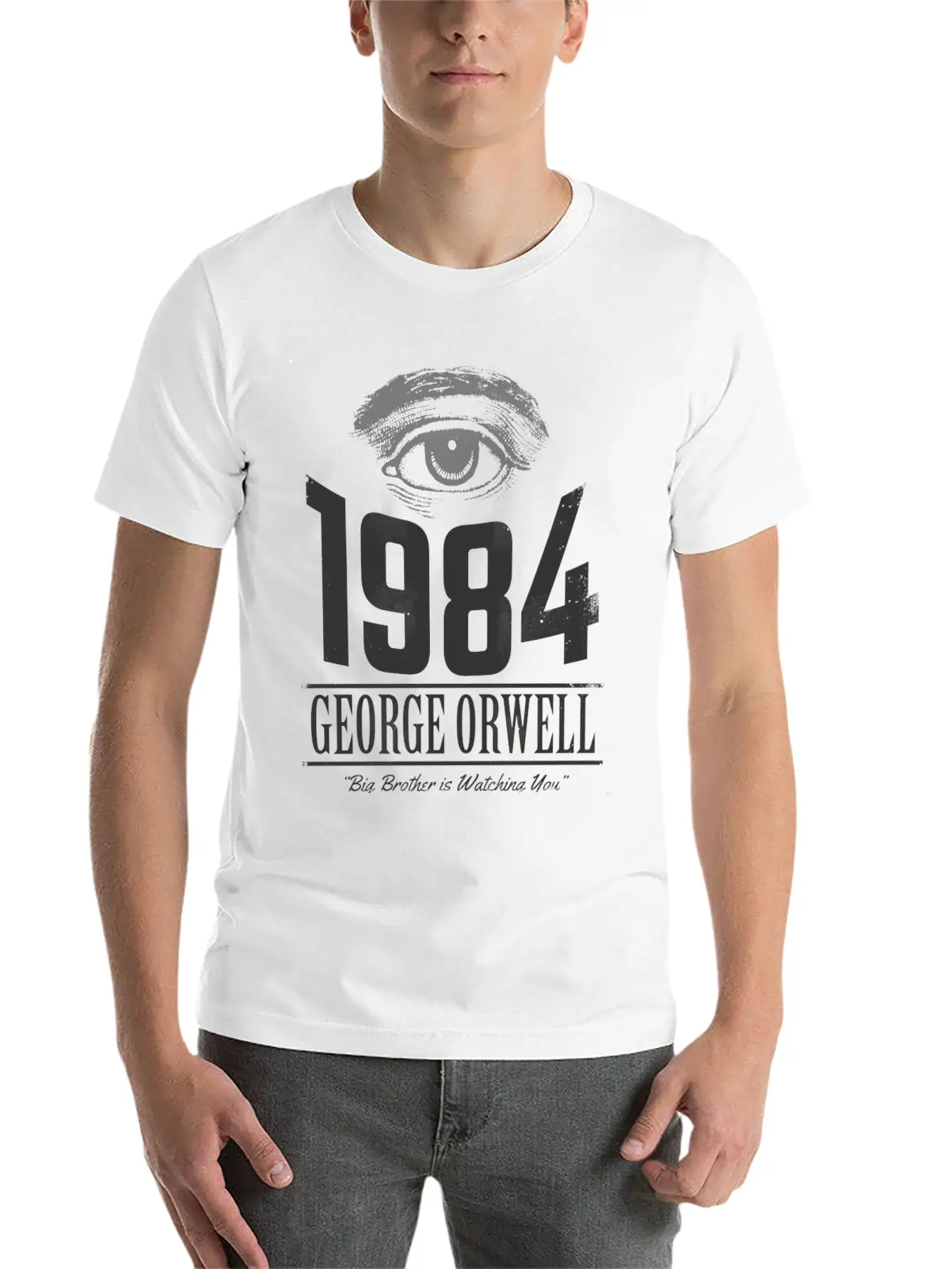 1984 Cover Tribute Lightly Distressed Modern Fit Casual T-Shirt – Clean And Versatile Design