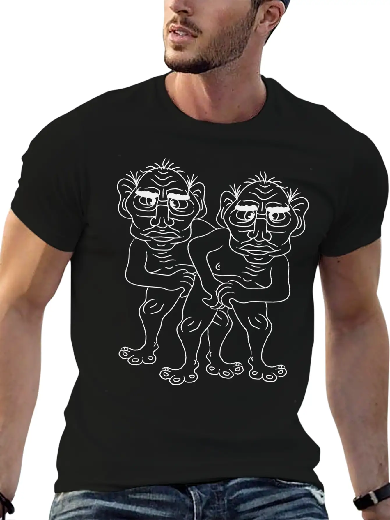 2 Naked Opas Buddies Couple Love Gay Gay Gay Ugly Classic Crew Neck Graphic Tee – Everyday Minimal Look