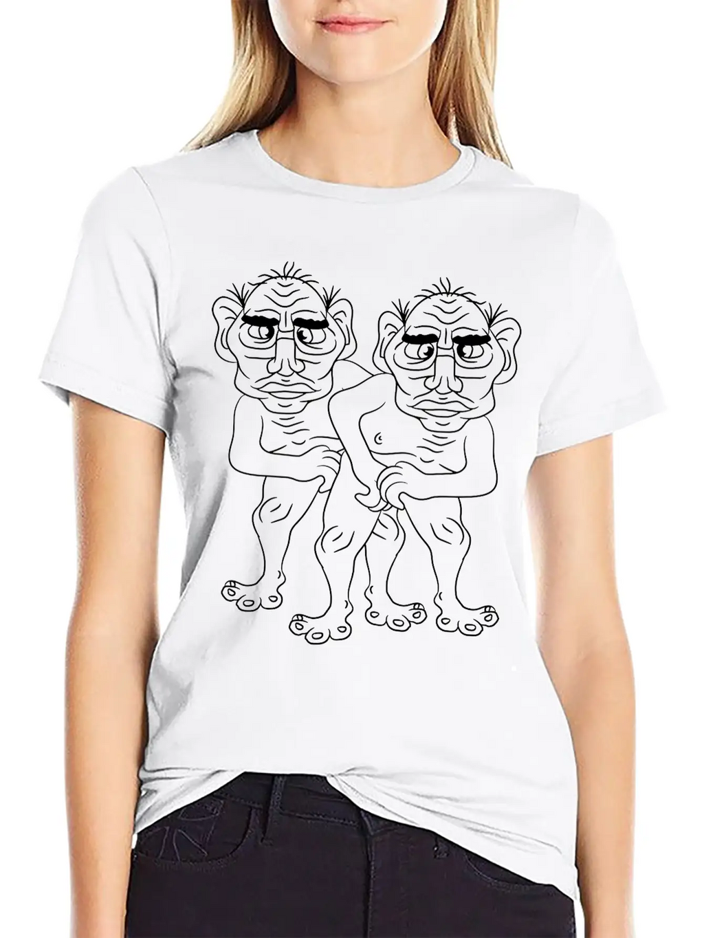 2 Naked Opas Buddies Couple Love Gay Gay Gay Ugly Classic Crew Neck Graphic Tee – Everyday Minimal Look
