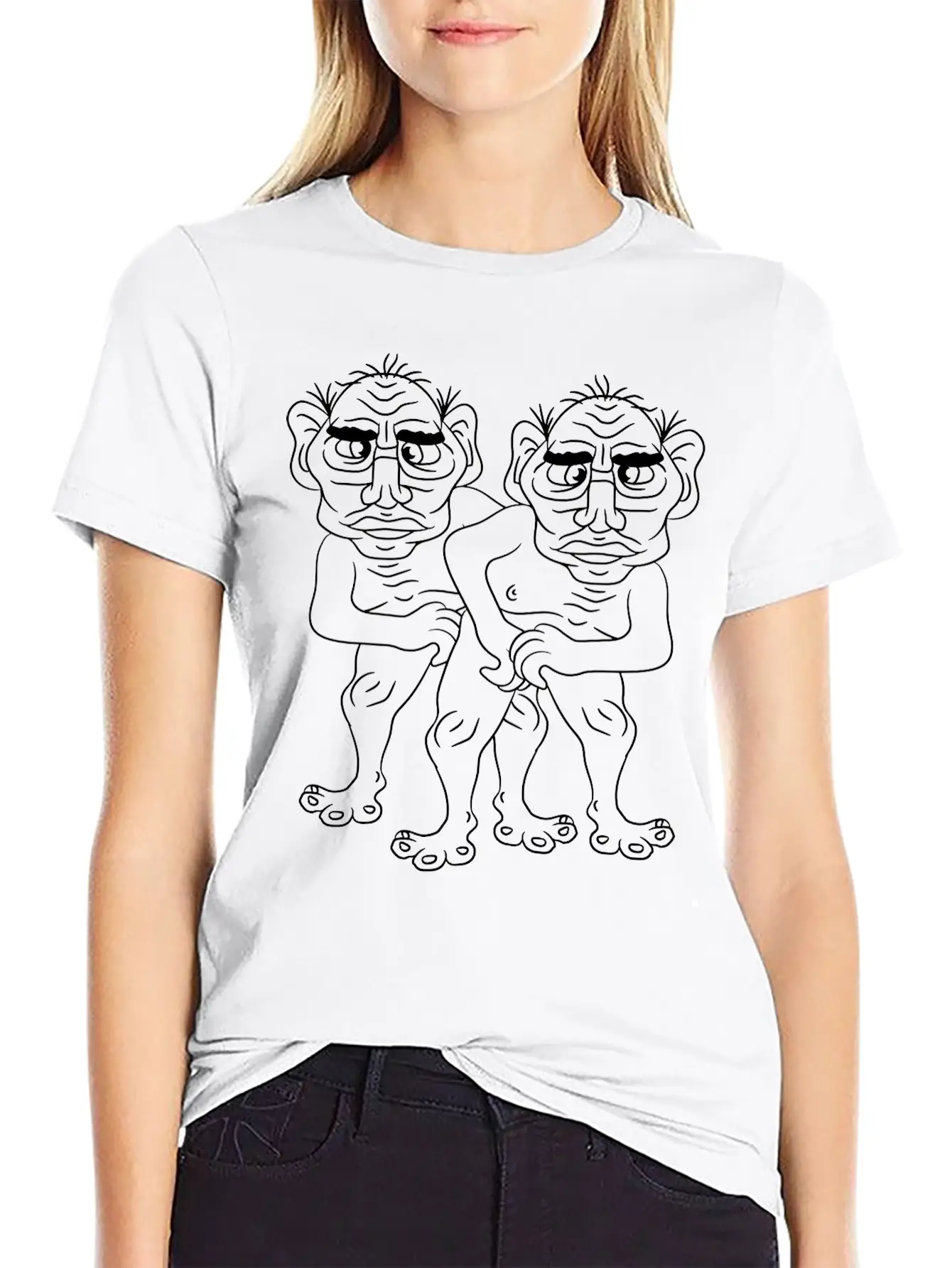 2 Naked Opas Buddies Couple Love Gay Gay Gay Ugly Classic Crew Neck Graphic Tee – Everyday Minimal Look