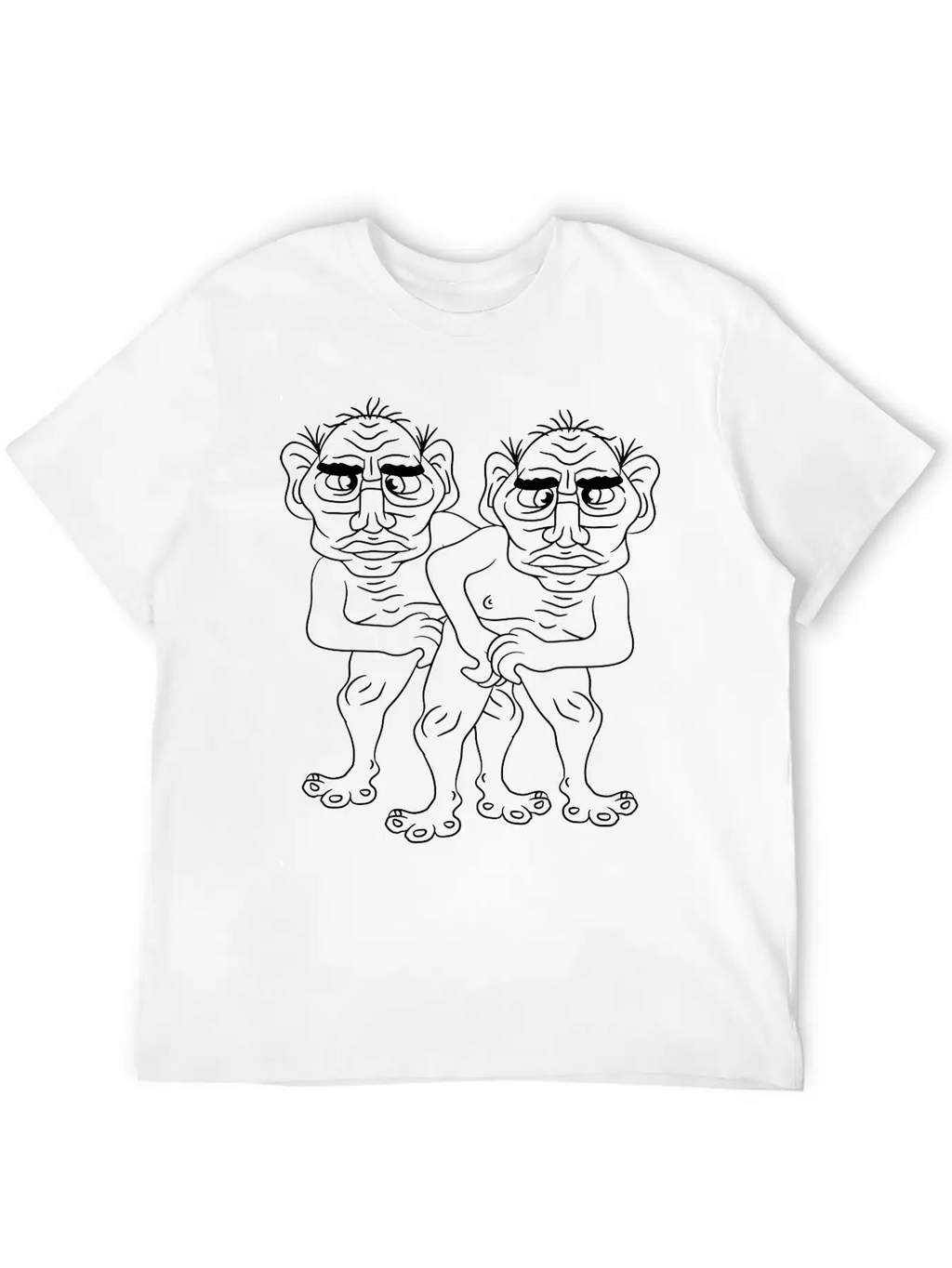 2 Naked Opas Buddies Couple Love Gay Gay Gay Ugly Classic Crew Neck Graphic Tee – Everyday Minimal Look
