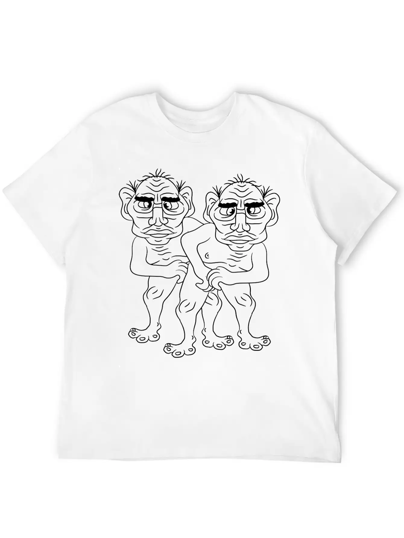 2 Naked Opas Buddies Couple Love Gay Gay Gay Ugly Classic Crew Neck Graphic Tee – Everyday Minimal Look