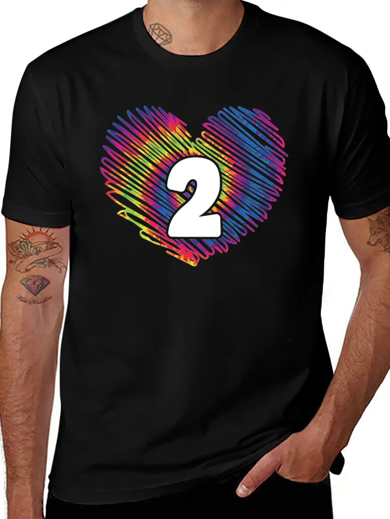 2nd Birthday Heart Tie Dye | Tie Dye Themed Relaxed Everyday Tee – Lightweight And Durable Cotton