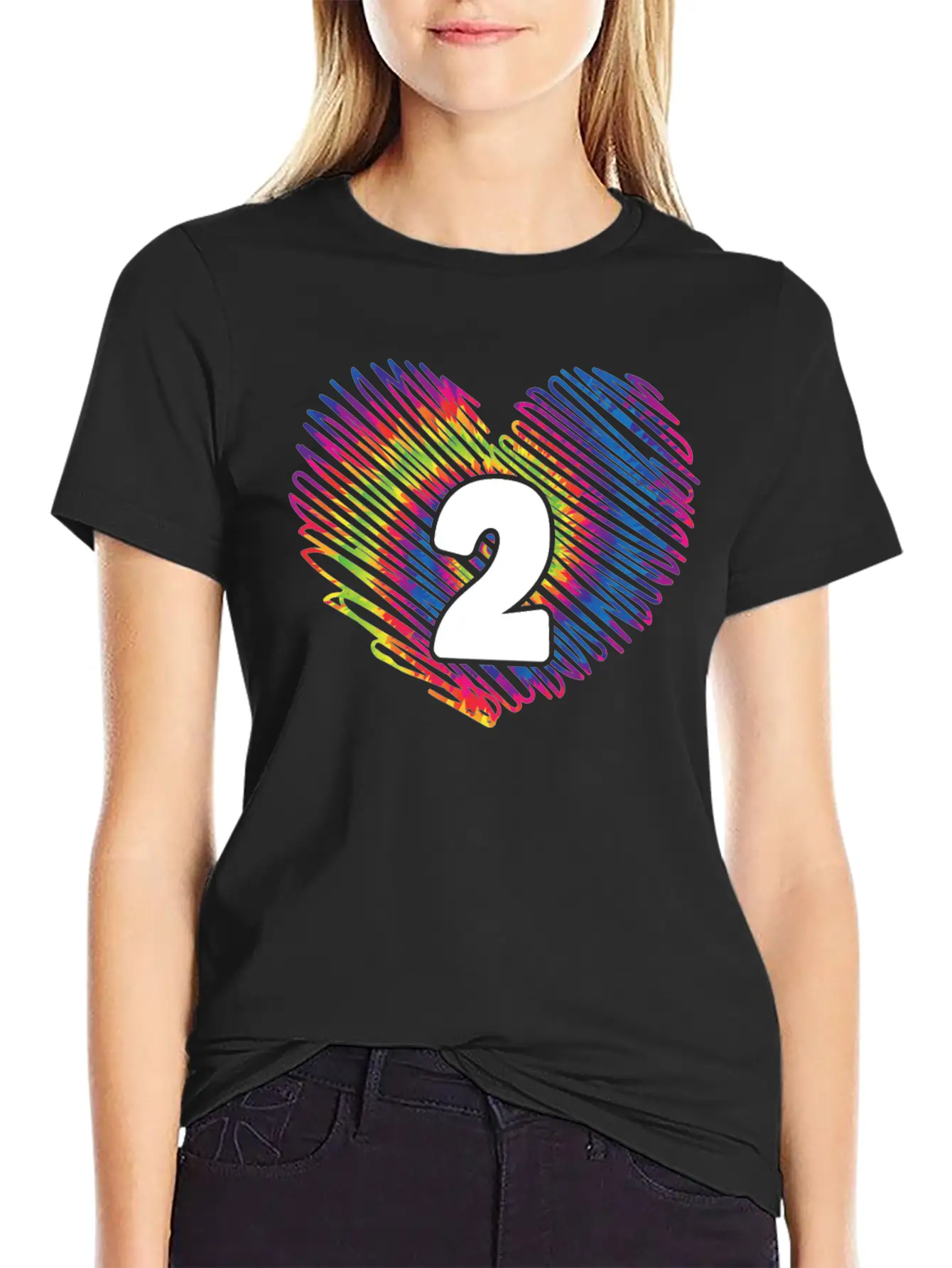 2nd Birthday Heart Tie Dye | Tie Dye Themed Relaxed Everyday Tee – Lightweight And Durable Cotton