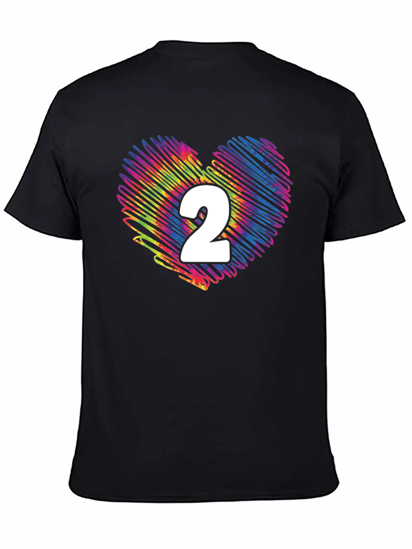 2nd Birthday Heart Tie Dye | Tie Dye Themed Relaxed Everyday Tee – Lightweight And Durable Cotton