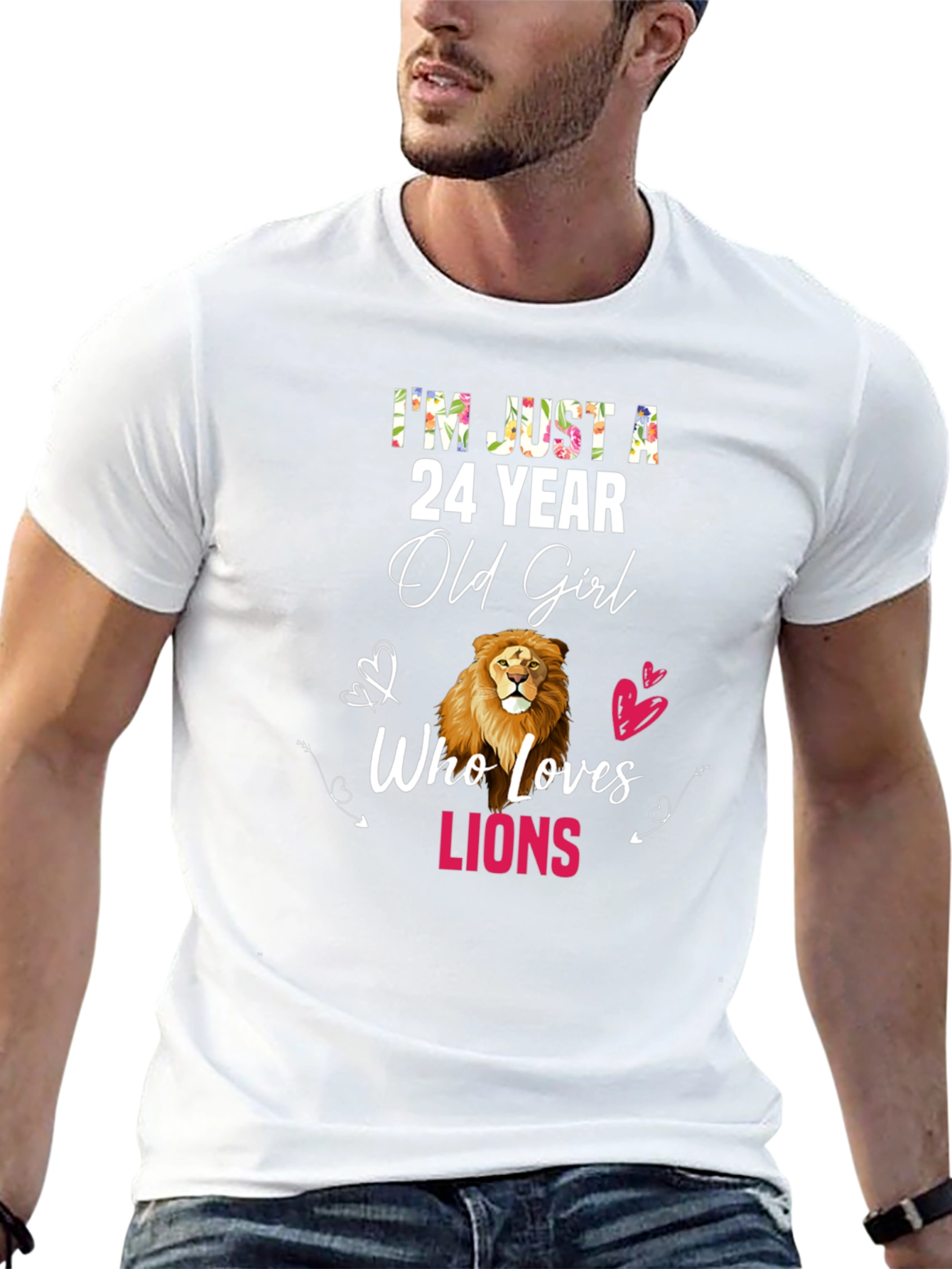 24 Year Old Girl Who Loves Lions Black T-Shirt