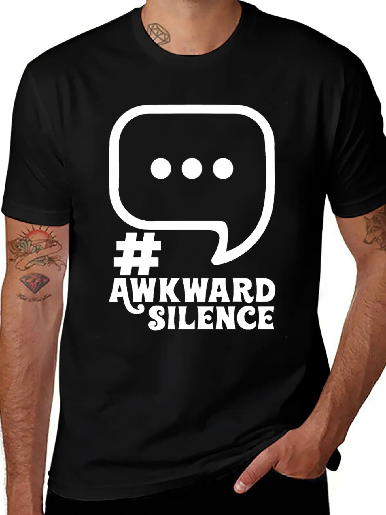 #Awkward Silence Classic Fit Graphic Tee For Daily Comfort – Unisex Cotton Shirt