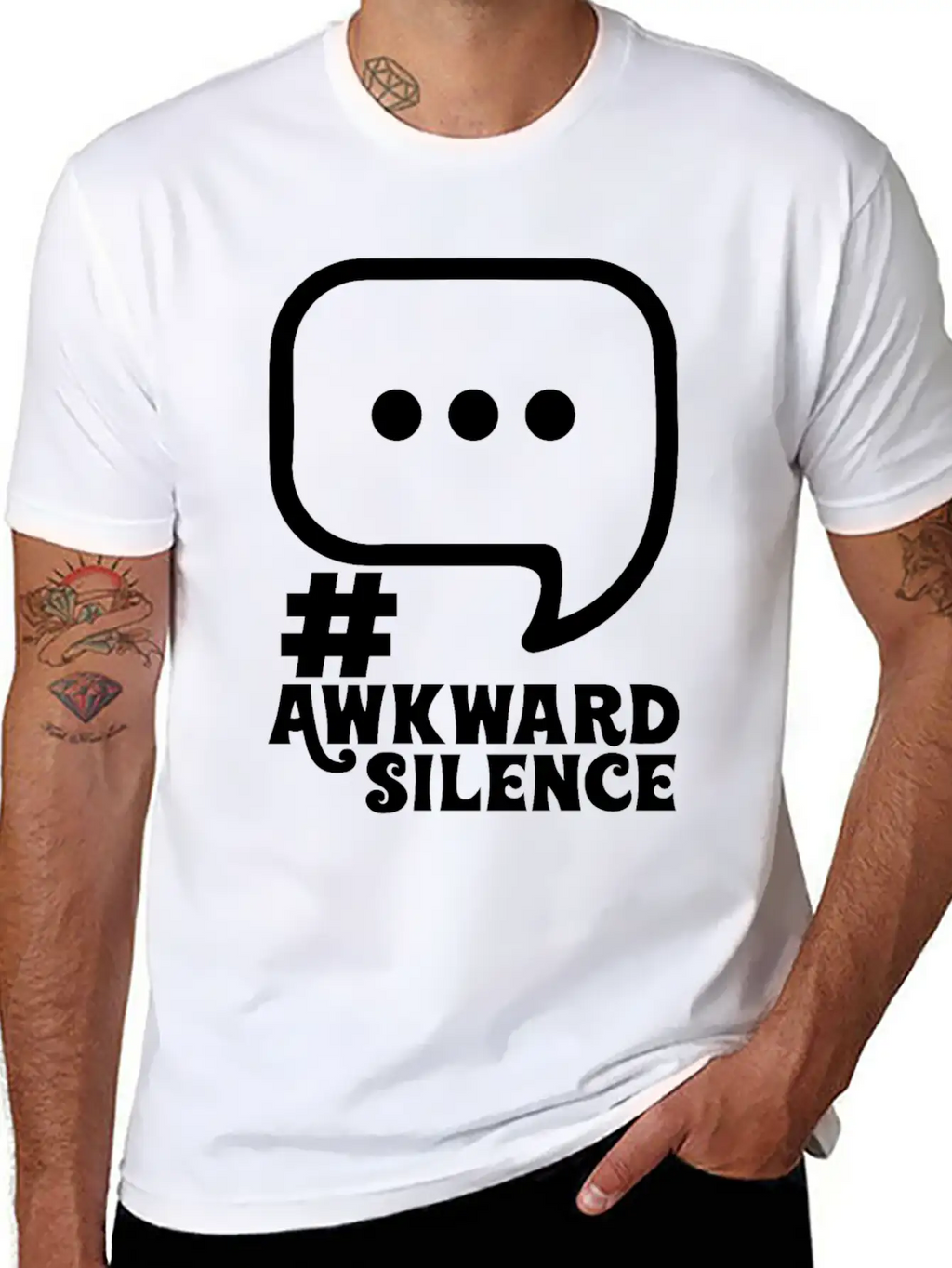 #Awkward Silence Classic Fit Graphic Tee For Daily Comfort – Unisex Cotton Shirt