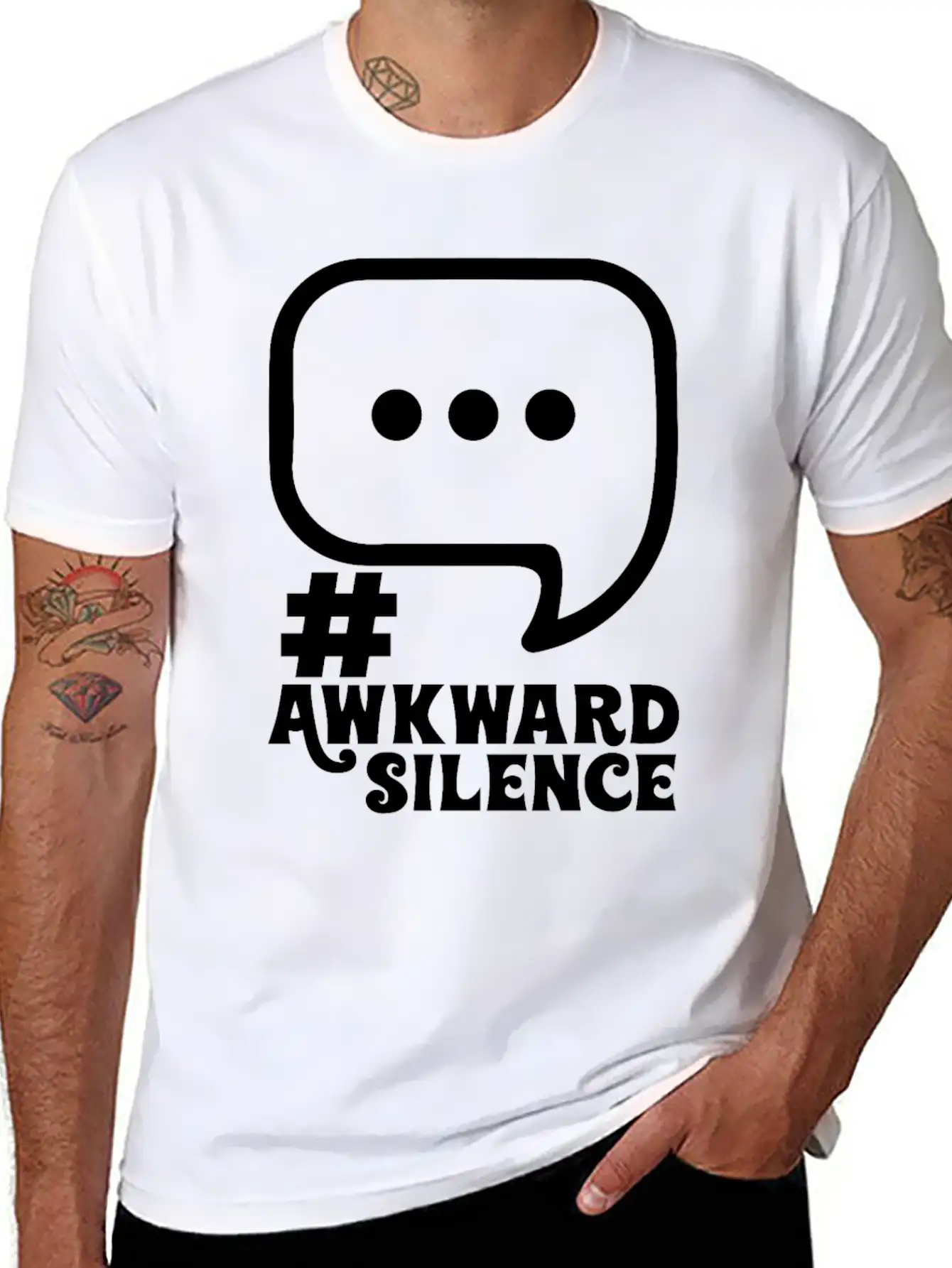 #Awkward Silence Classic Fit Graphic Tee For Daily Comfort – Unisex Cotton Shirt