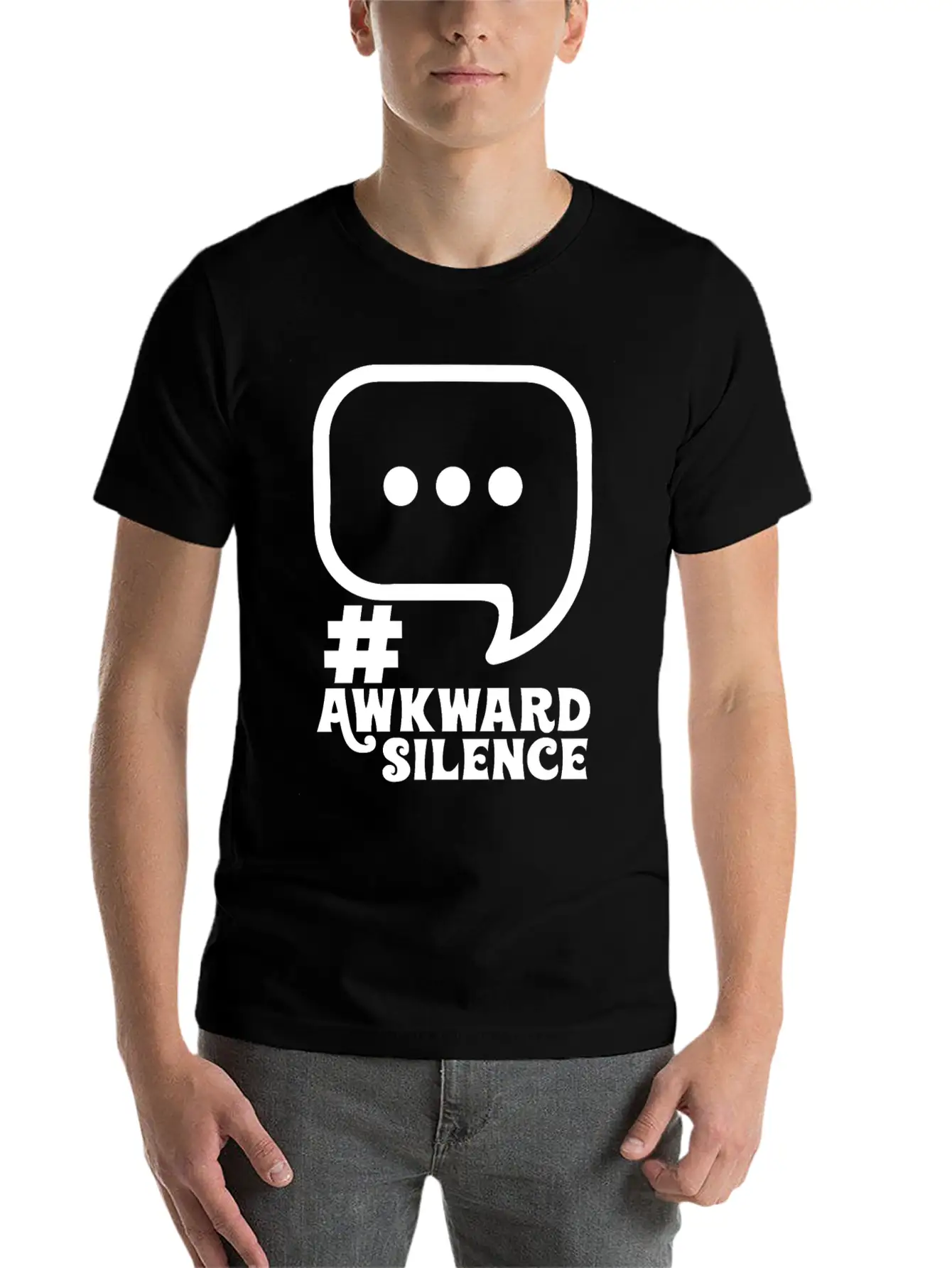 #Awkward Silence Classic Fit Graphic Tee For Daily Comfort – Unisex Cotton Shirt