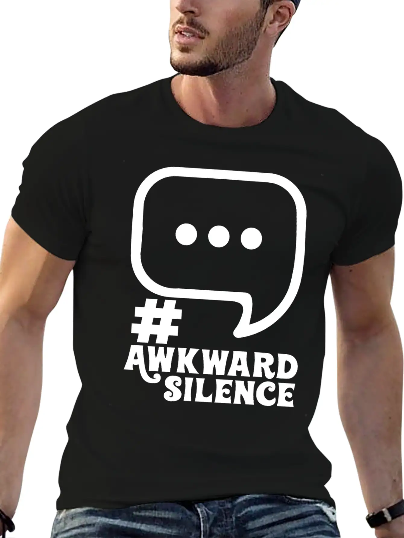 #Awkward Silence Classic Fit Graphic Tee For Daily Comfort – Unisex Cotton Shirt