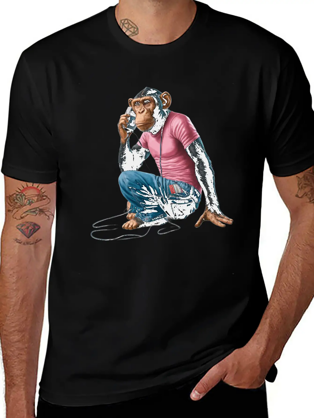 "Chimp Grooves: Walkman Serenade" Relaxed Everyday Tee – Lightweight And Durable Cotton