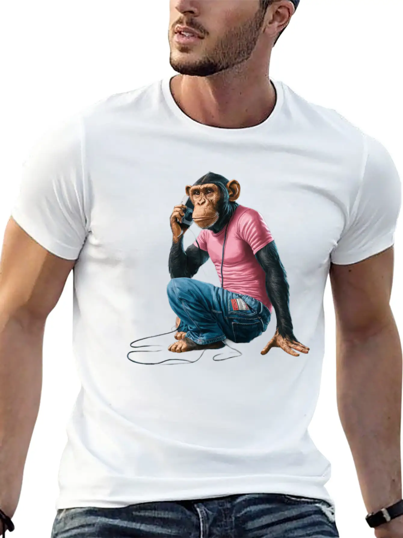 "Chimp Grooves: Walkman Serenade" Relaxed Everyday Tee – Lightweight And Durable Cotton