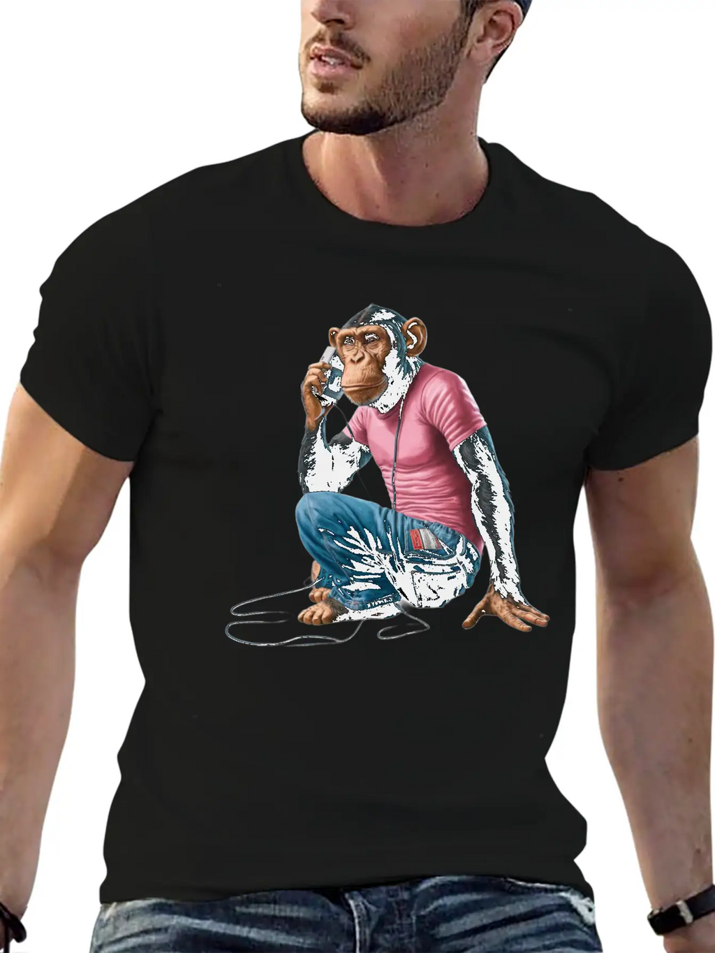 "Chimp Grooves: Walkman Serenade" Relaxed Everyday Tee – Lightweight And Durable Cotton