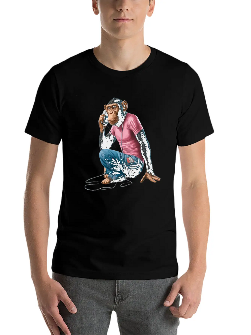 "Chimp Grooves: Walkman Serenade" Relaxed Everyday Tee – Lightweight And Durable Cotton