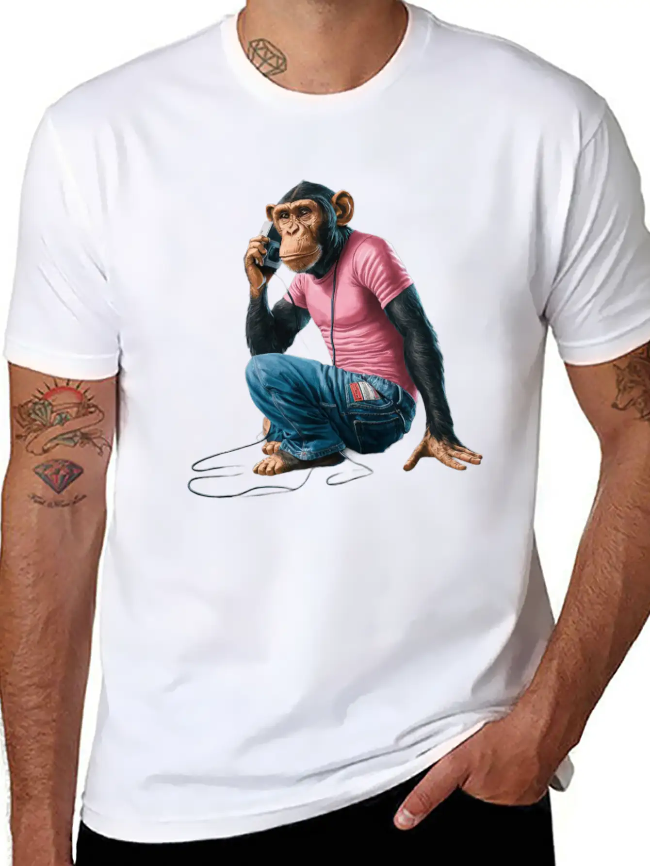 "Chimp Grooves: Walkman Serenade" Relaxed Everyday Tee – Lightweight And Durable Cotton