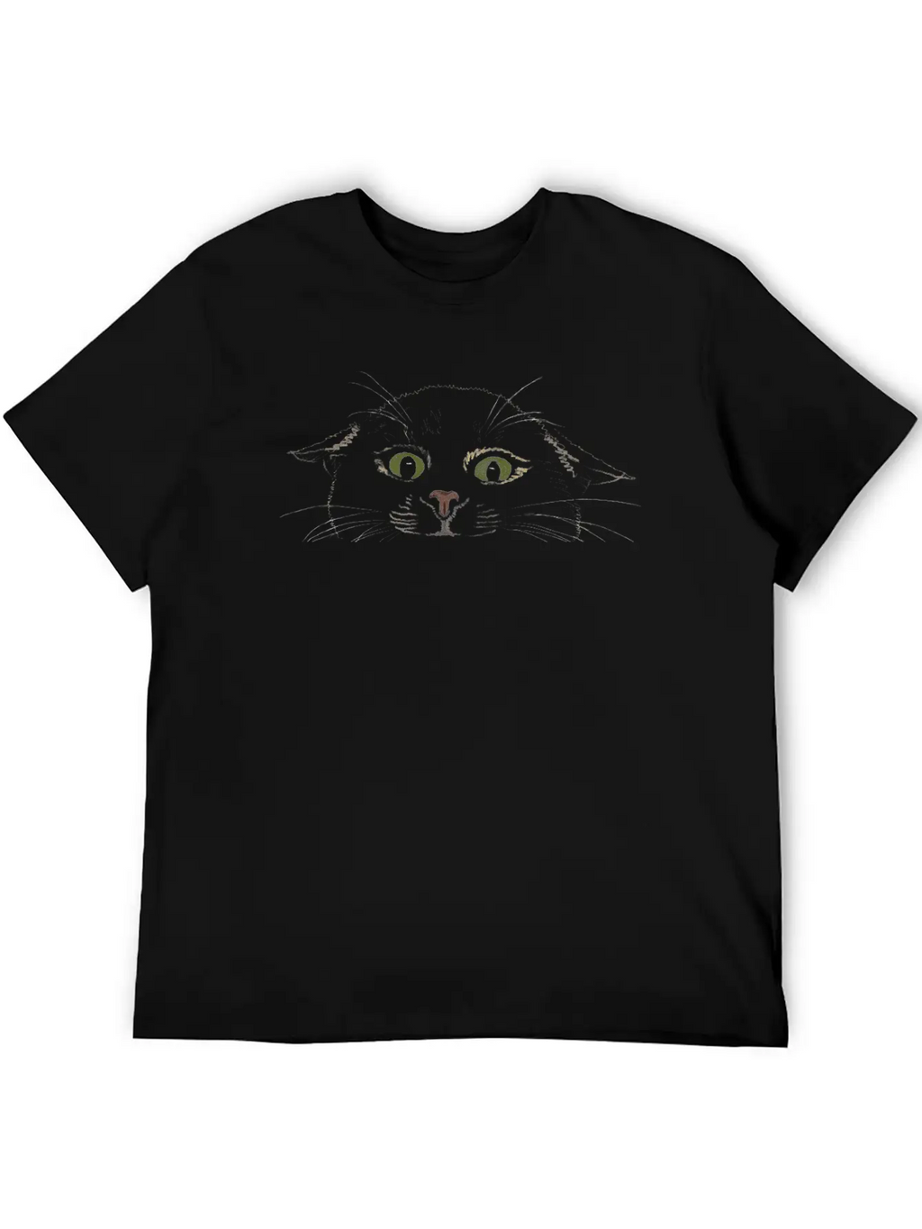 "Crazy Cat" Jamie's Hand-Drawn Cat Collection Classic Crew Neck Graphic Tee – Everyday Minimal Look