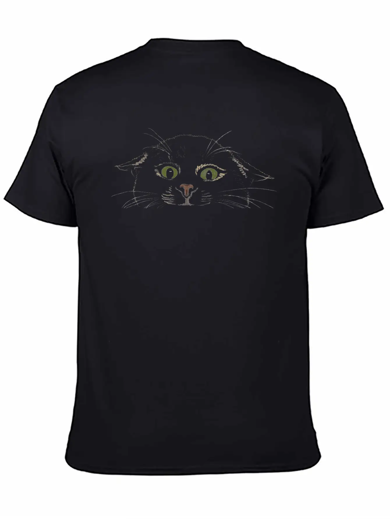 "Crazy Cat" Jamie's Hand-Drawn Cat Collection Classic Crew Neck Graphic Tee – Everyday Minimal Look